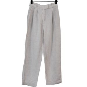 H&M Beige Linen Blend High Rise Slouchy Trouser